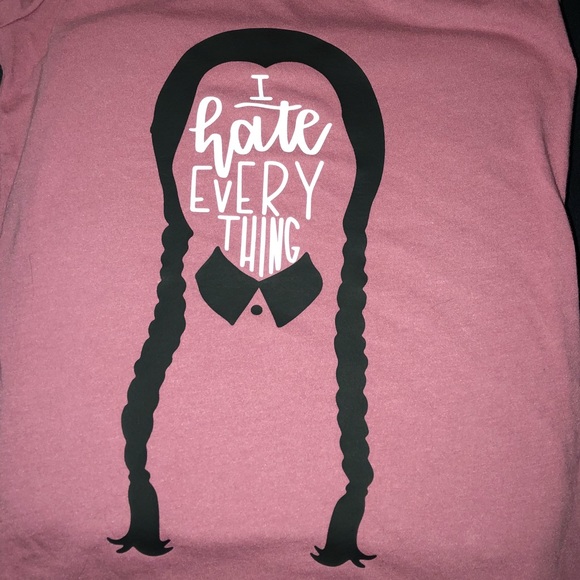 BNWT Wednesday Addams I Hate Everything Shirt - Picture 2 of 3